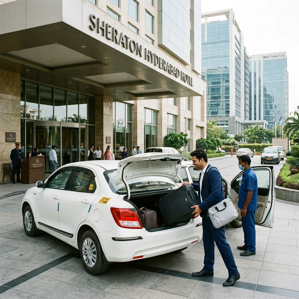 Airport cab from Financial District to Hyderabad Airport