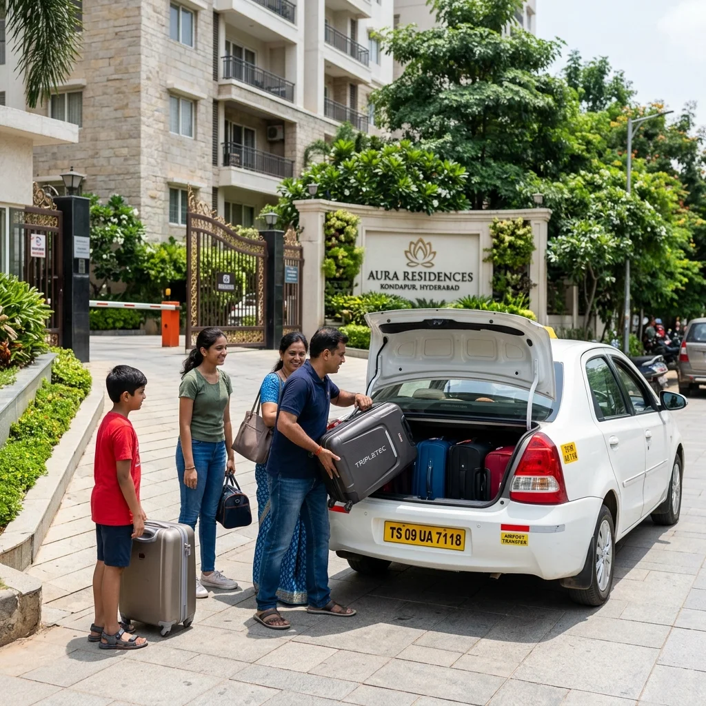 Airport cab service from Kondapur to Hyderabad airport
